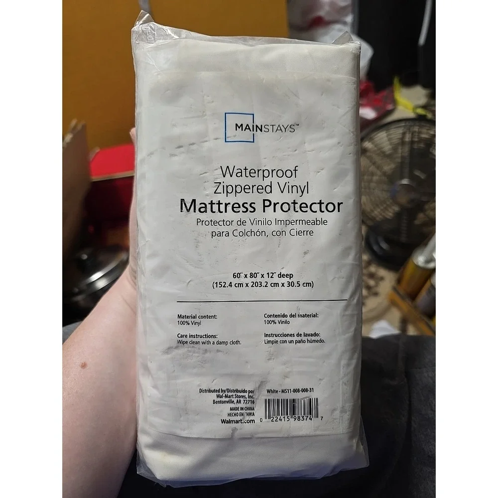 Mainstays Waterproof Fitted Vinyl Mattress Protector Queen 60